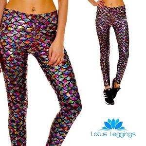 Lotus Legging Dark Multi Colored Mermaid Leggings